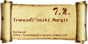 Trencsánszki Margit névjegykártya